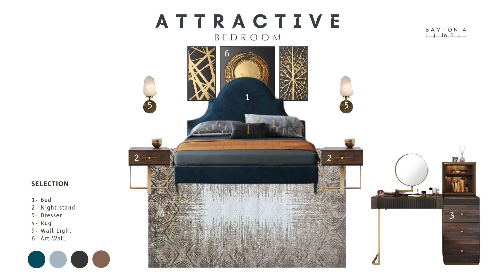 Attractive bedroom