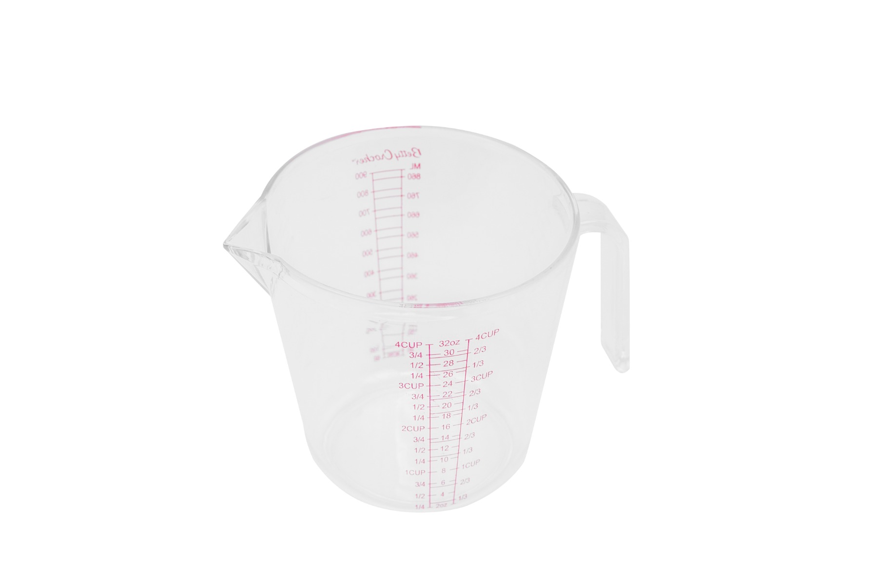 

كوب قياس بلاستيكي 360 مل من بيتي كروكر - بلاستيك شفاف وأحمر