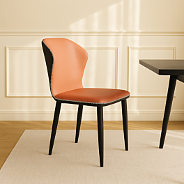 كرسي طاولة طعام ريمو - برتقالي ورمادي