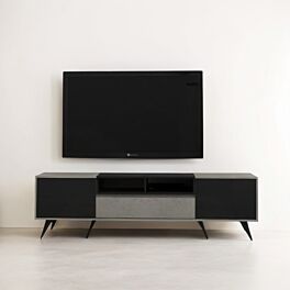 طاولة تلفزيون سوفي رمادي واسود