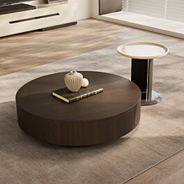 طاولة قهوة قطعتين توتالي - بني غامق وبيج