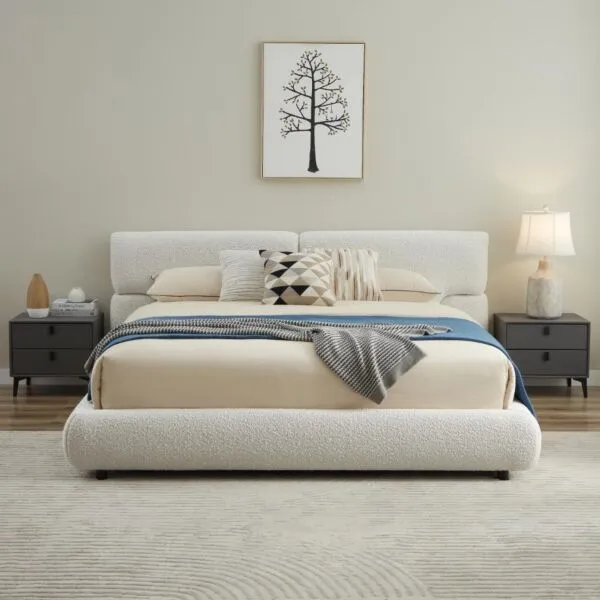 سرير كينغ بوكليه 180×200 سم بوسطن - بيج فاتح