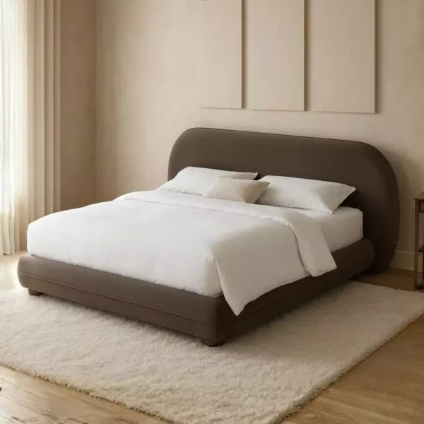 سرير كينغ إيما 180x200 - بني غامق