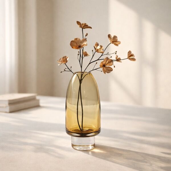 فازة غلوري 11 سم - بني فاتح