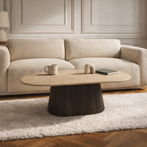 طاولة قهوة فيكتوريا - بيج وبني