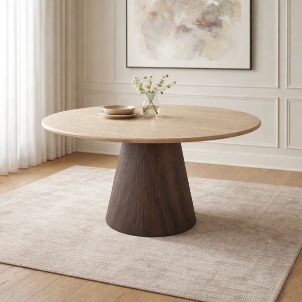 طاولة طعام فيكتوريا 4 اشخاص 135 سم - بيج وبني