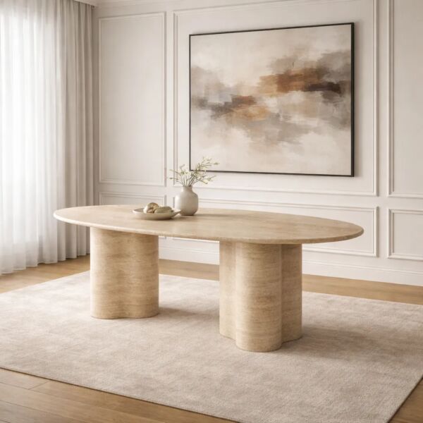 طاولة طعام 6 اشخاص فانا - بيج