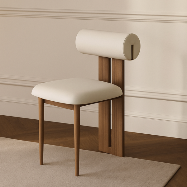 Dallas dining chair - brown and white