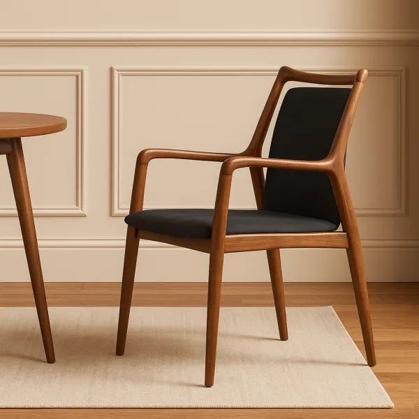 كرسي طعام مانفل - اسود وبني 