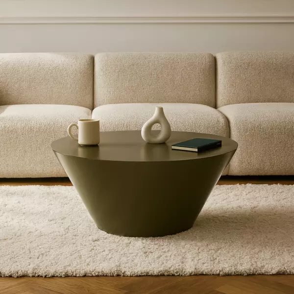 طاولة قهوة فولتير - اخضر زيتوني شديد اللمعان