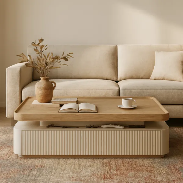 طاولة قهوة تريتا - سطح خشبي