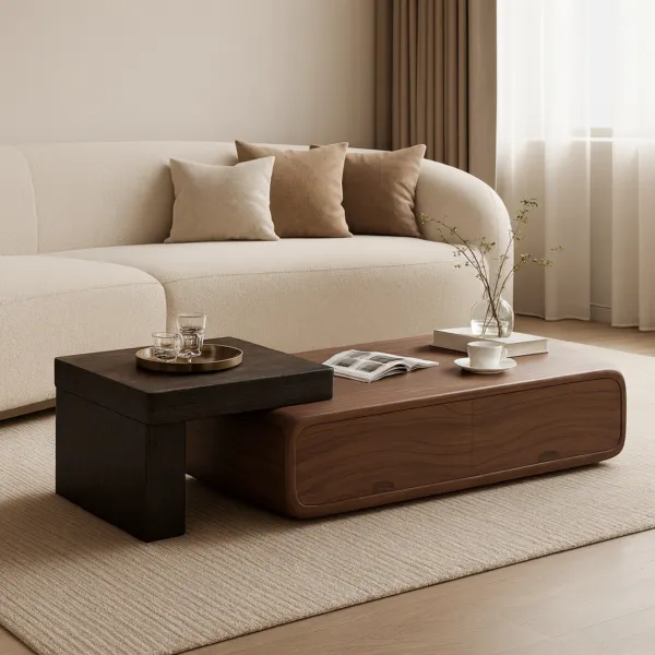 طاولة قهوة شابو - بني واسود