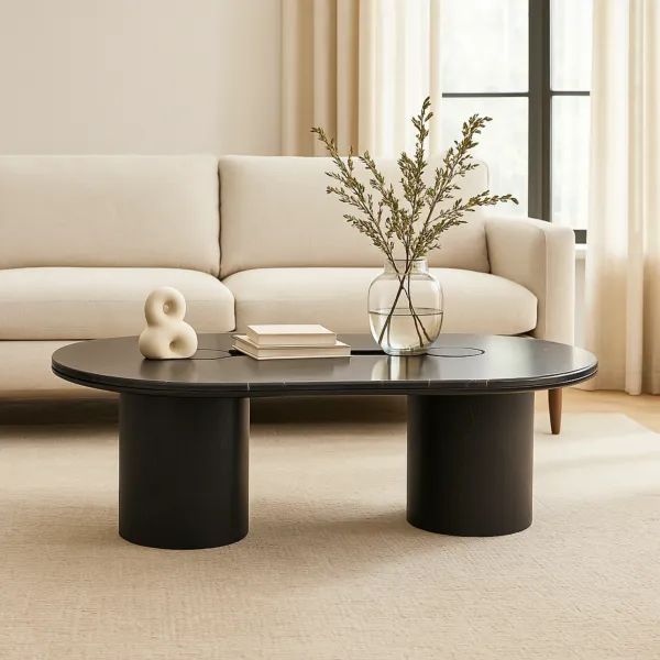 طاولة قهوة ميناي رخام - اسود