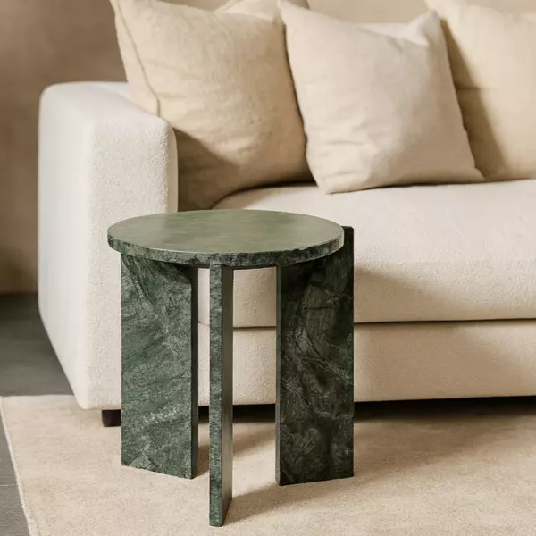طاولة جانبية رخام ثلاث قواعد كينو - اخضر