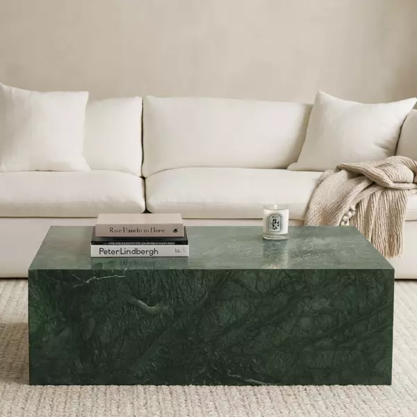 طاولة قهوة بوكس رخام - اخضر