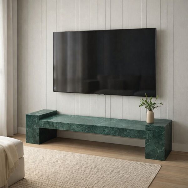 طاولة تلفزيون رخام طبيعي - من مجموعة فيونا - اخضر
