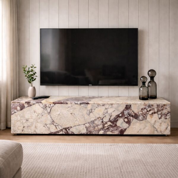 طاولة تلفزيون رخام طبيعي فيولا