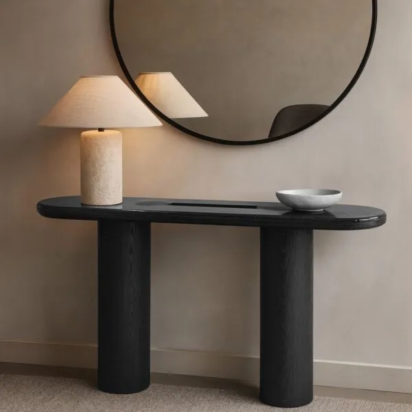 كونسول ميناي رخام - اسود