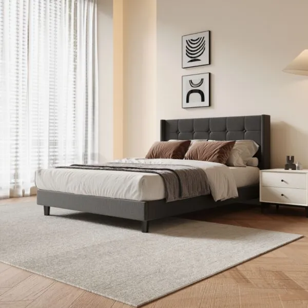 سرير مفرد يوتال - رمادي غامق 140x200