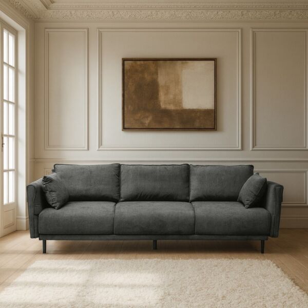 كنبة دايزي - 3 مقاعد 185 سم - رمادي غامق