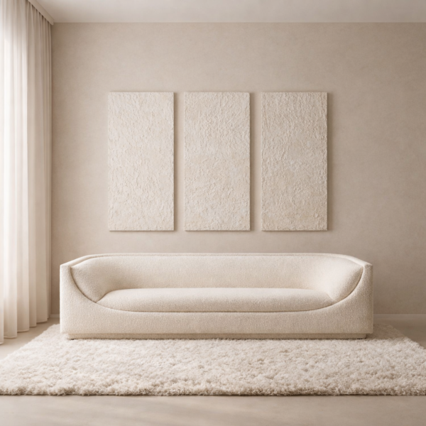 كنبة رباعية بوسطن - ابيض كريمي