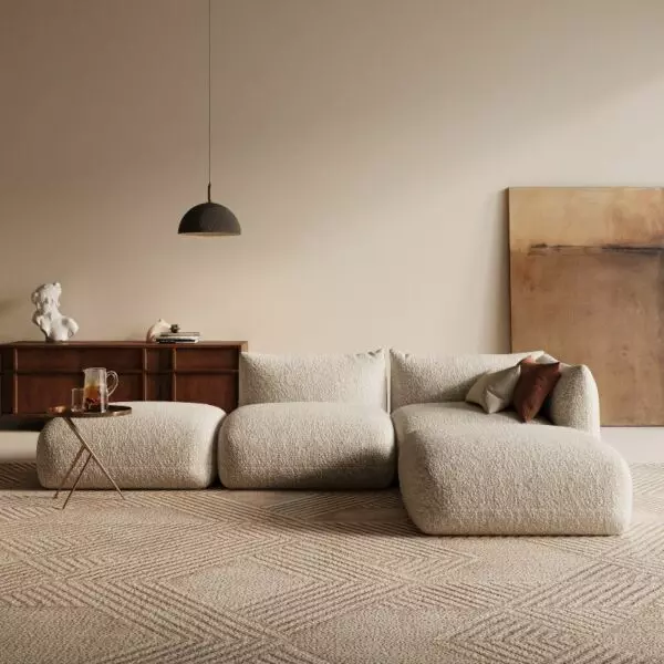 كنب زاوية مارسيليا - بيج فاتح