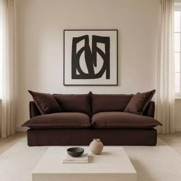 كنبة روتانا - 3 مقاعد - بني