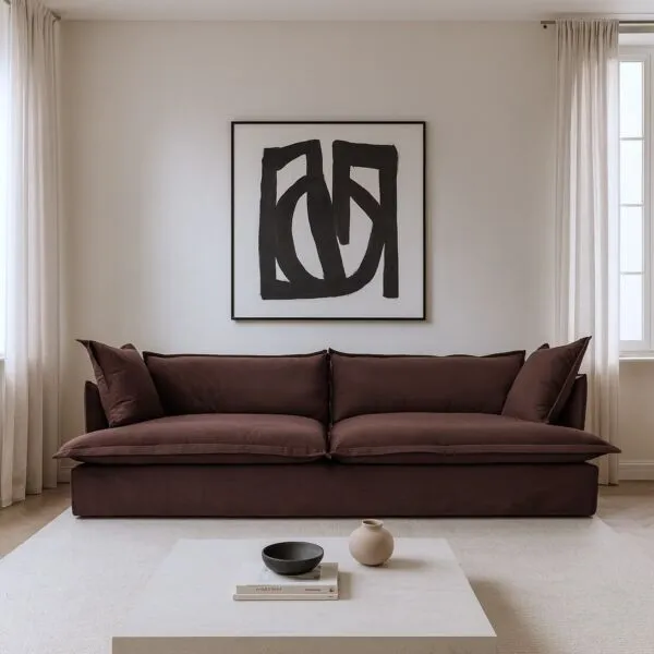 كنبة روتانا - 4 مقاعد - بني