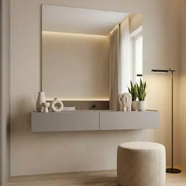 طاولة تزيين درجين بدون مرآة ماستيلا - رمادي