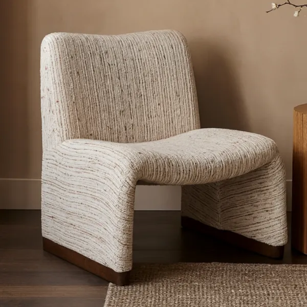 كرسي مفرد بوكليه شاوبر - ابيض ومتعدد الالوان