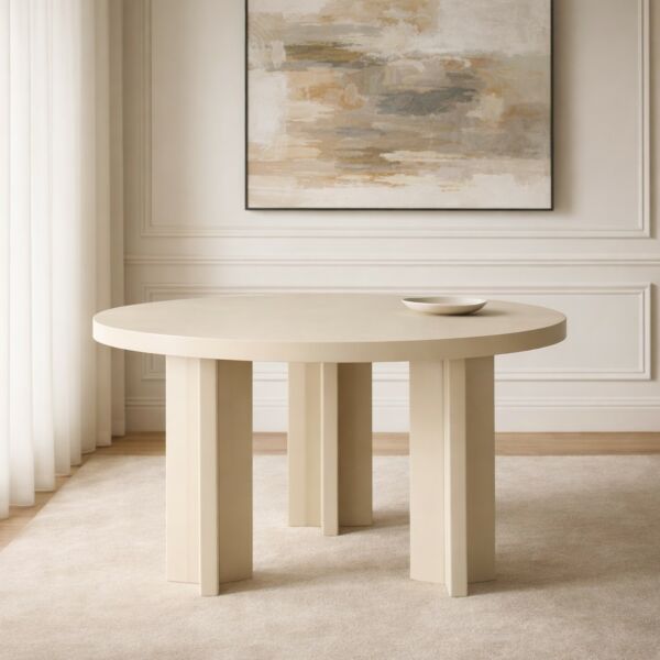 طاولة طعام من مجموعة ماريانا - 6 أشخاص - كريمي