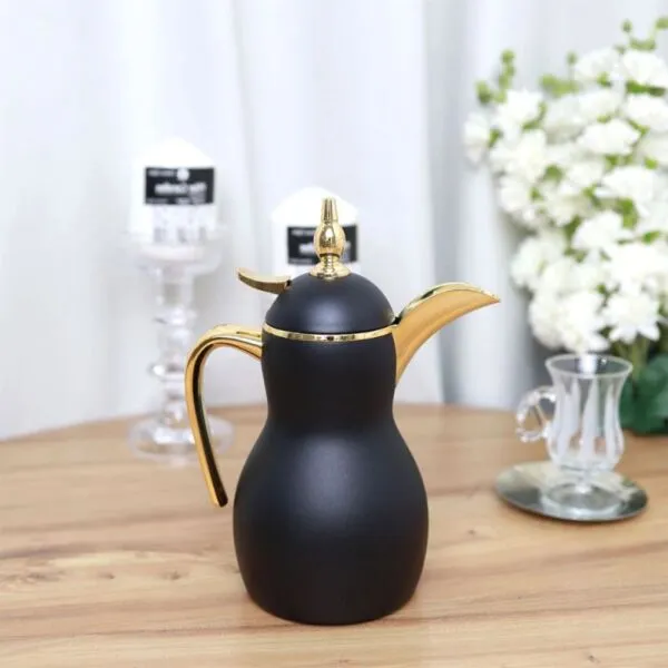 دلة قهوة أسود وذهبي 350 مل
