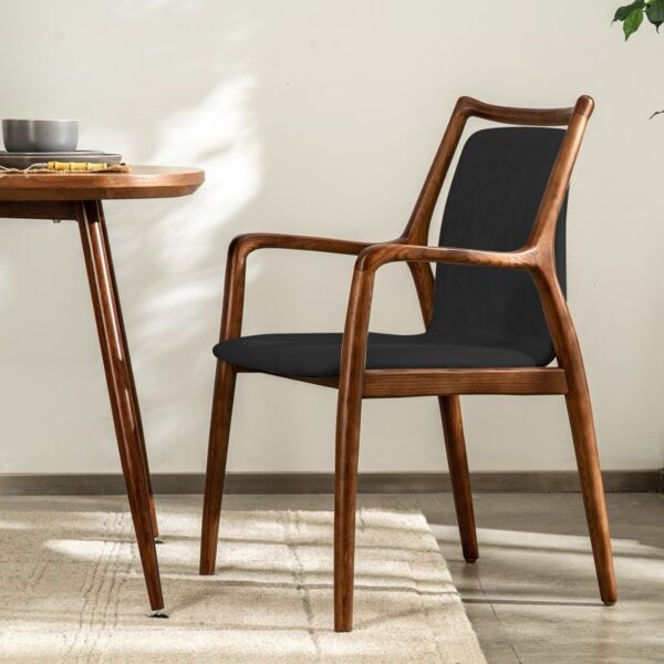 Manvel dining chair - black and brown