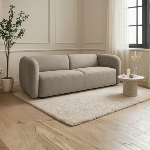 كنبة لازورد - 3 مقاعد - بني