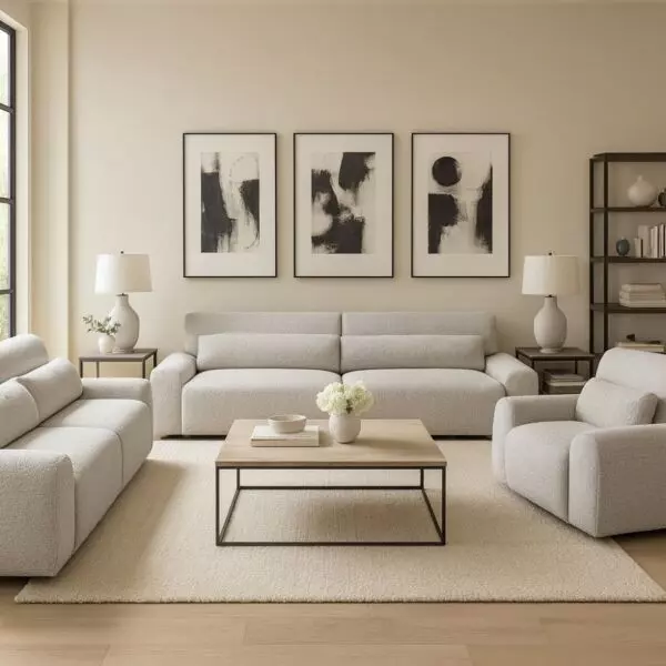 طقم كنب إيليت 3 قطع - رمادي