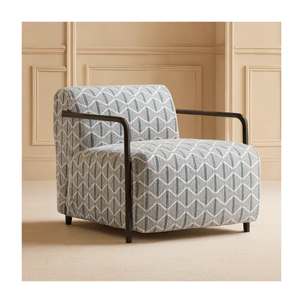 كرسي مفرد سيران - رمادي وازرق وابيض