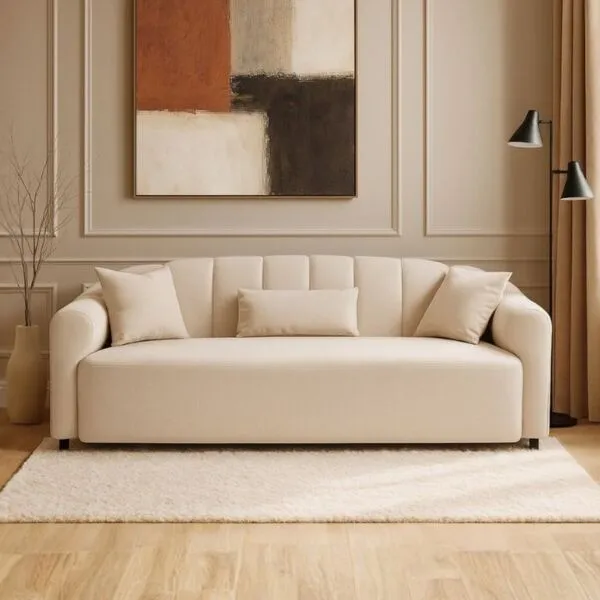 كنبة انفلور - 3 مقاعد - بيج