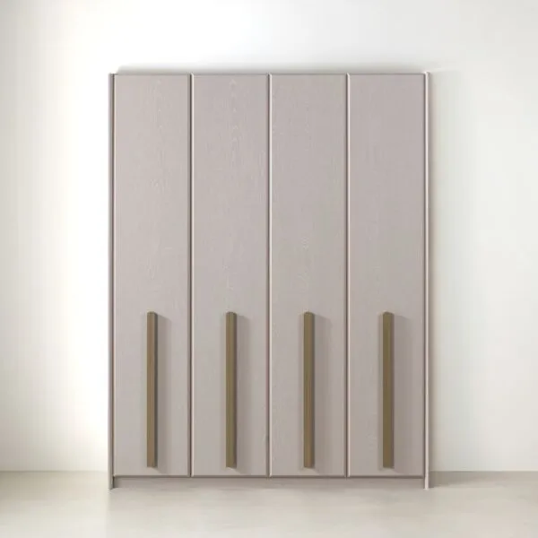 دولاب ملابس 4 ابواب ميركان - بيج وذهبي