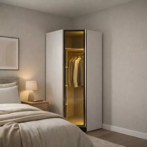 دولاب ملابس زاوية ضد الكسر فيرا - بيج