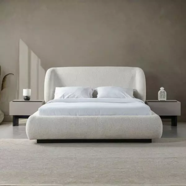 طقم غرفة نوم كينغ 5 قطع ايلانا بمساحة تخزين - 180x200سم - بيج واسود