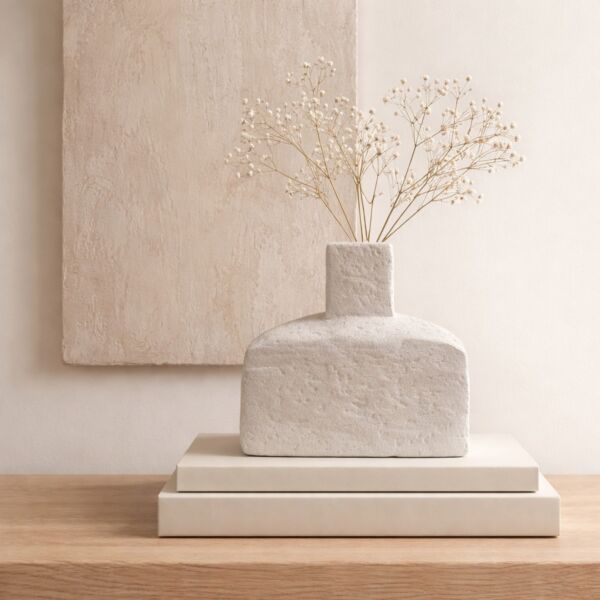 فازة سيراميك من مجموعة أورينا - حجم صغير - كريمي