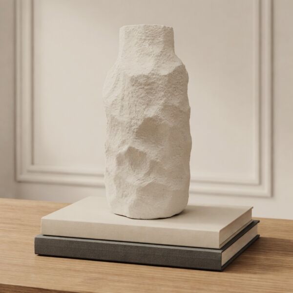 فازة سيراميك من مجموعة نيرا - حجم كبير - كريمي