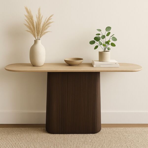 Victoria Console - Beige and Brown