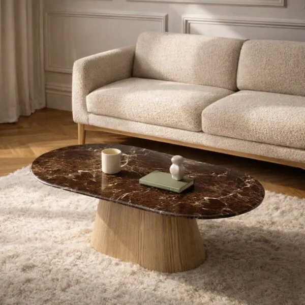 طاولة قهوة من مجموعة جينجر - بني وبيج