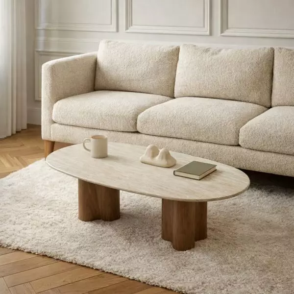 طاولة قهوة من مجموعة لورا - بيج فاتح وبني