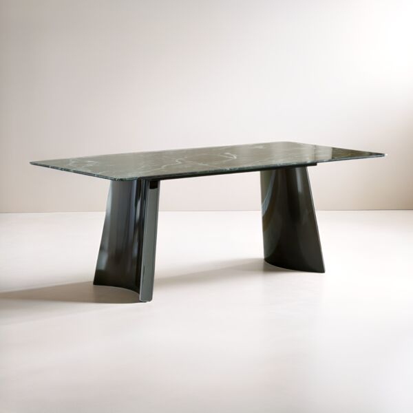 Rubal dining table for 8 people - green and grey