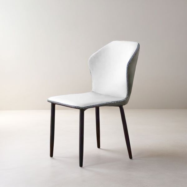 Anoush dining chair - dark gray and white