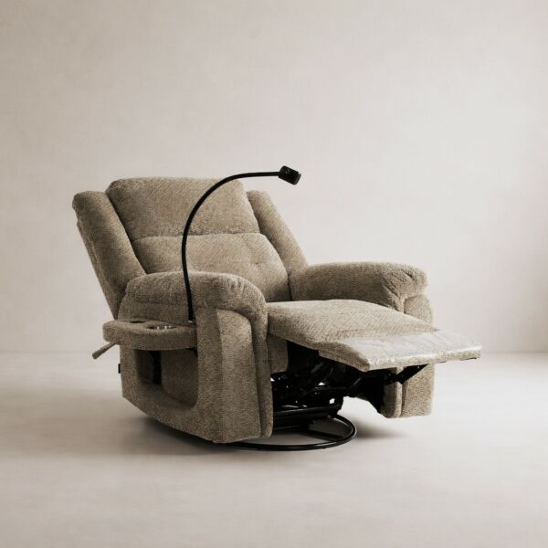 كرسي استرخاء دوار يدوي لوكسي - بني