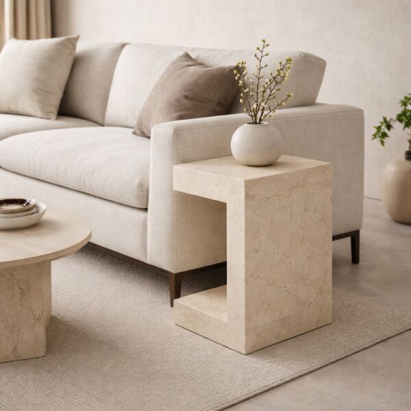 طاولة جانبية جيندا رخام ترافنتينو