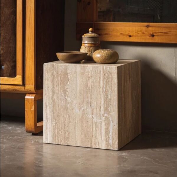 طاولة جانبية ساندي رخام ترافنتينو